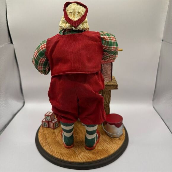 Traditions Vintage Santa Claus Toy Maker Figurine Fabric Mache Santa Centerpiece - Picture 10 of 16